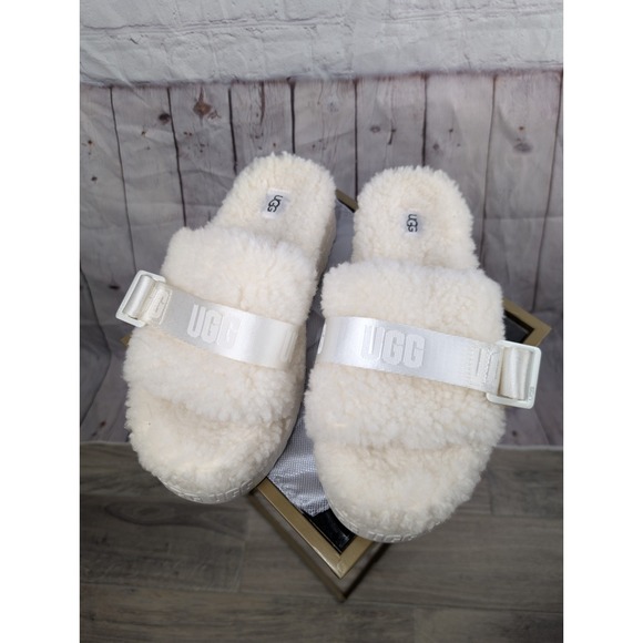 UGG Fluffita Slippers - Women's -White- Size 10 - Picture 8 of 13